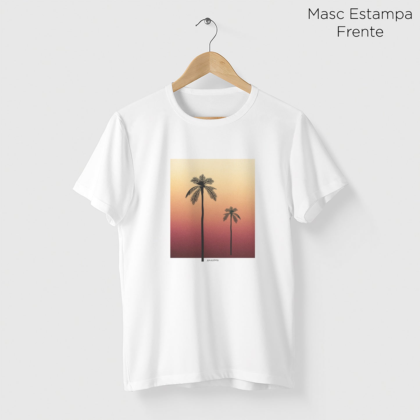 Camiseta Amazônia SUNSET PALM - BRANCO - cód 0765