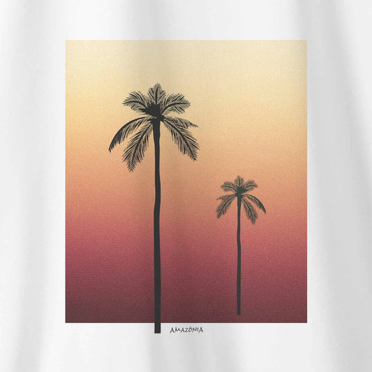 Camiseta Amazônia SUNSET PALM - BRANCO - cód 0765