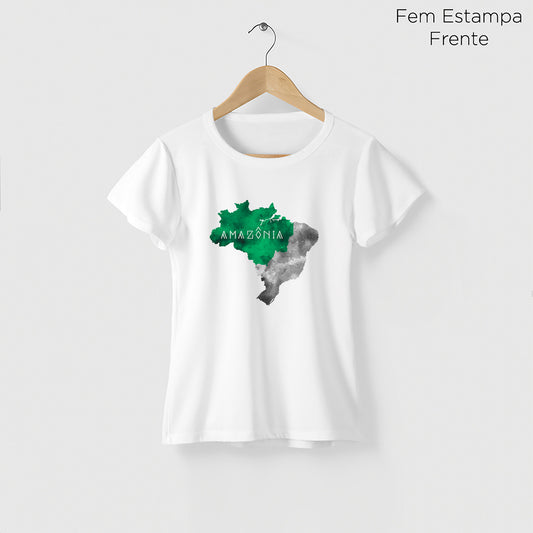 Camiseta Amazônia MAPA AMAZÔNIA - BRANCO  - cód  0768