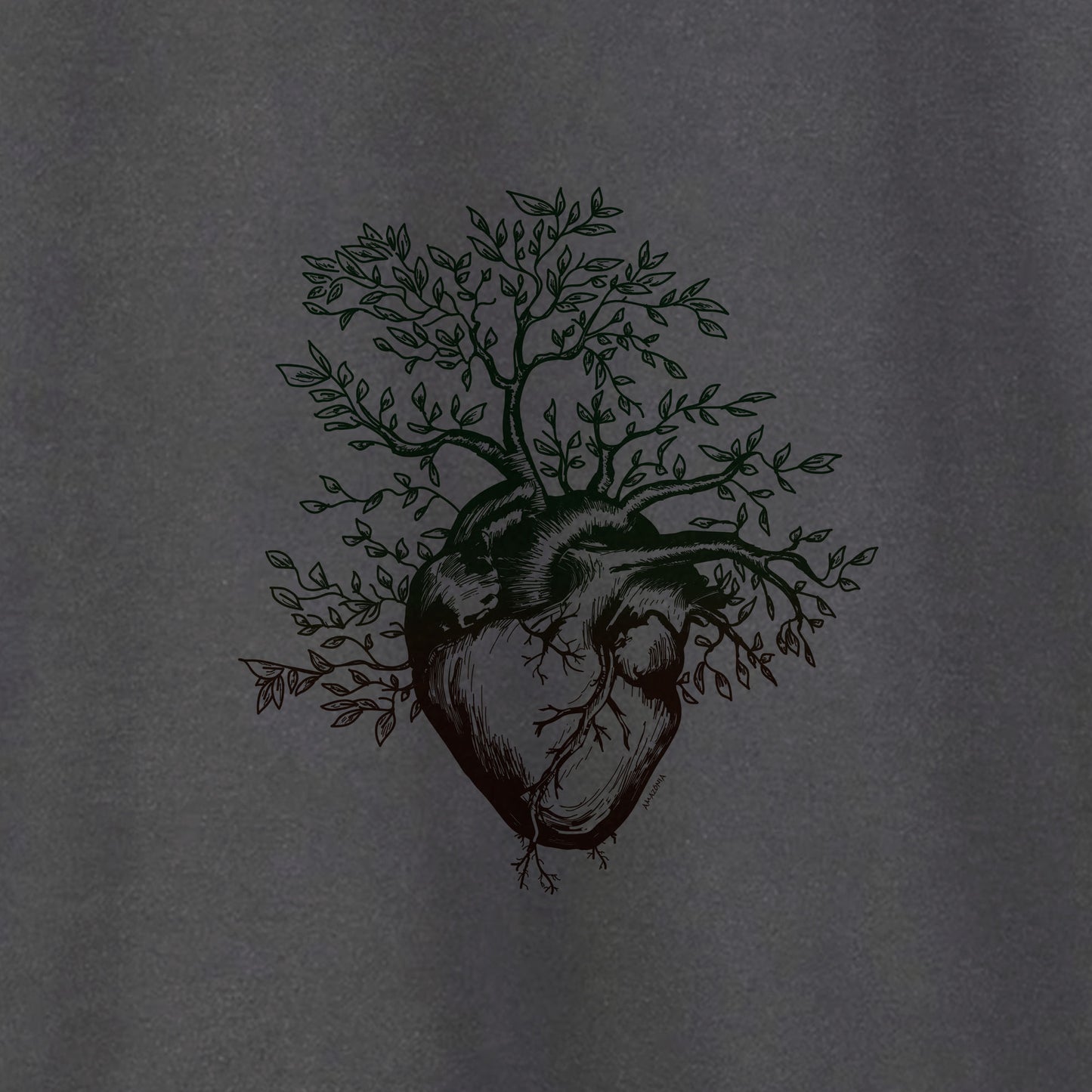 Camiseta Amazônia ISC ÁRVORE CORAÇÃO - CINZA ESTONADO - cód 0371