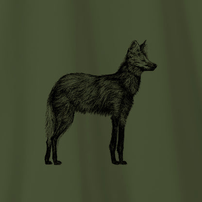 Camiseta Amazônia CHAPADA DOS VEADEIROS - LOBO GUARÁ - VERDE ESCURO - cód 10005