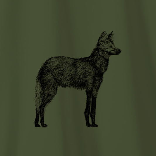 Camiseta Amazônia CHAPADA DOS VEADEIROS - LOBO GUARÁ - VERDE ESCURO - cód 10005