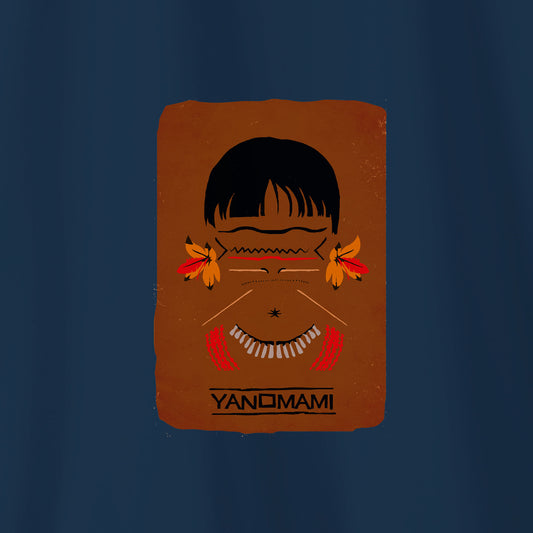 Camiseta Amazônia ORIGENS YANOMAMI - AZUL MARINHO - cód 10583