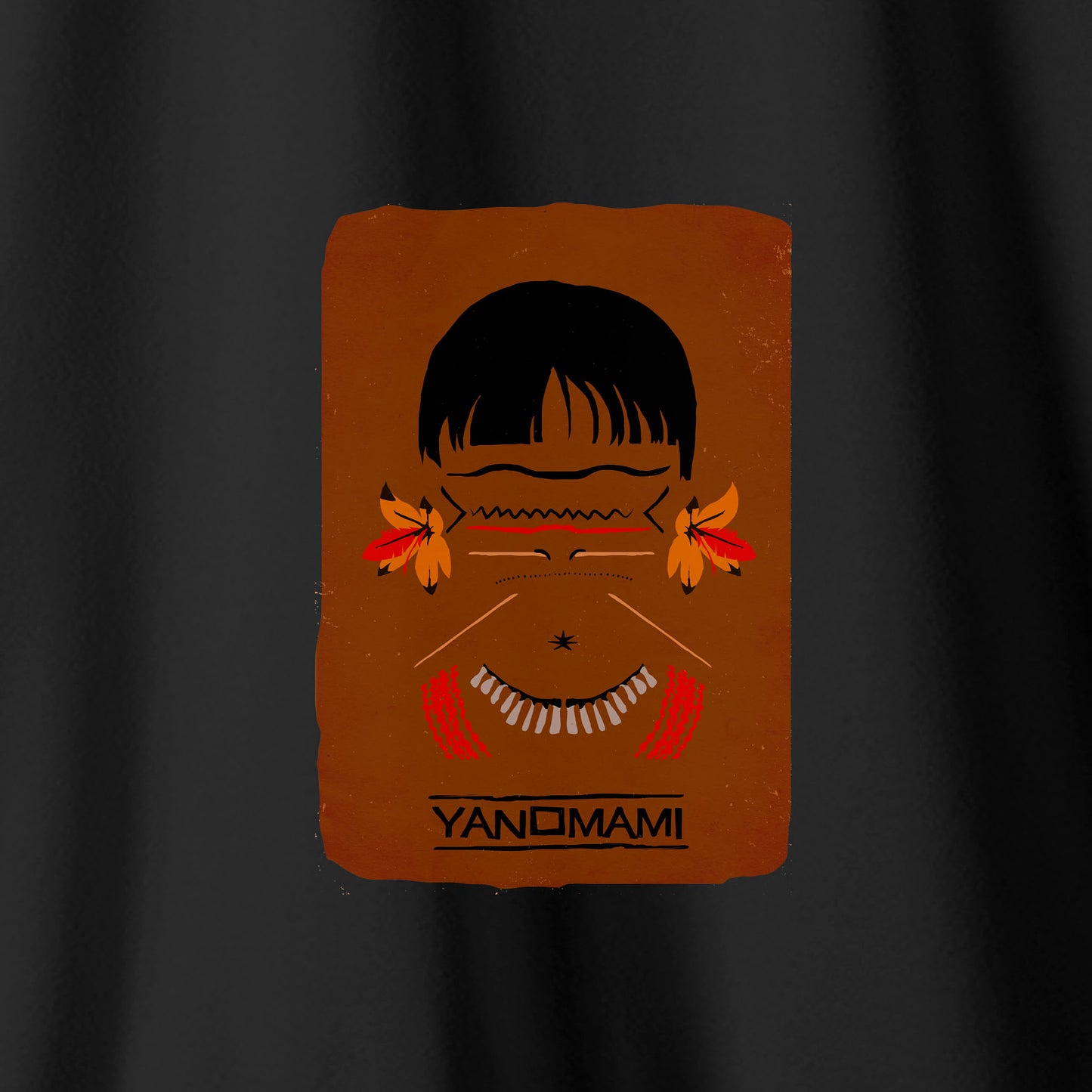 Camiseta Amazônia ORIGENS YANOMAMI - PRETO - cód 10583