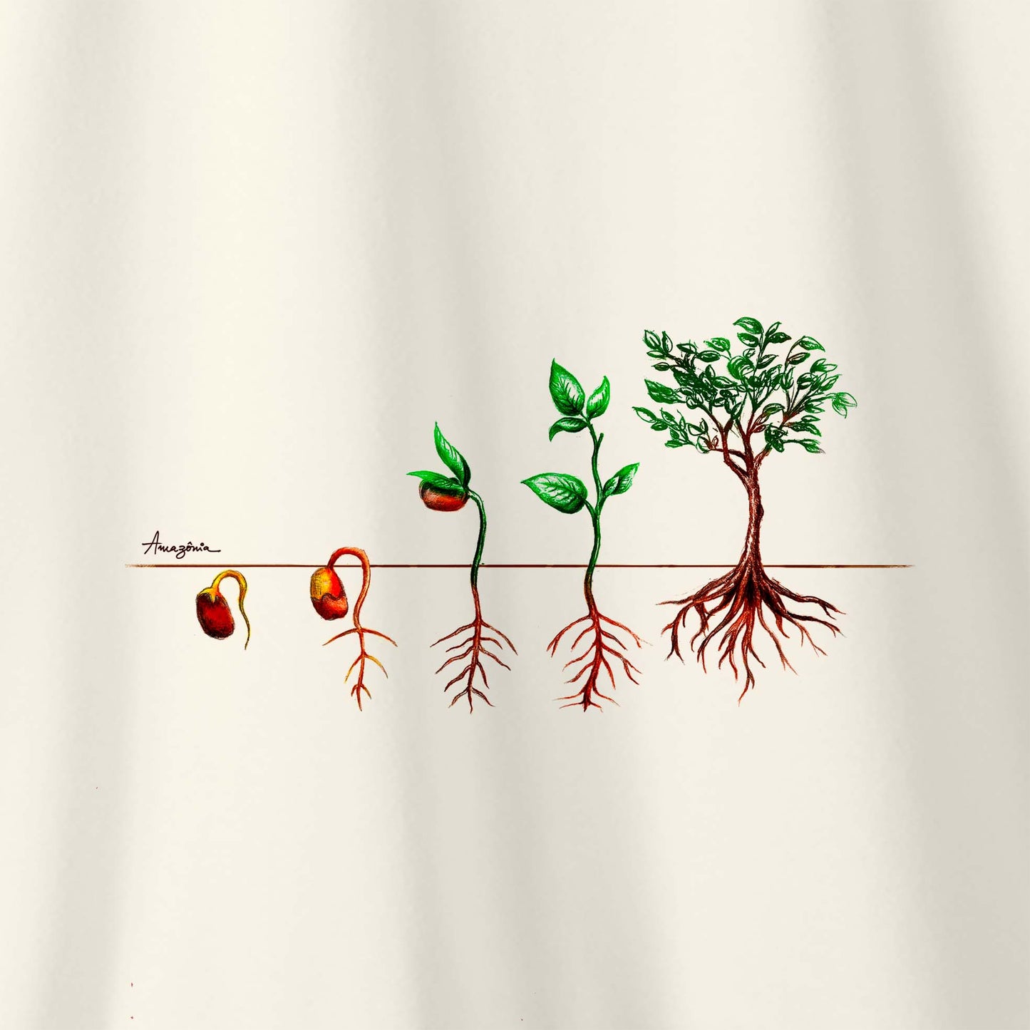 Camiseta Amazônia PLANTE UMA SEMENTE – OFF WHITE - cód 1168