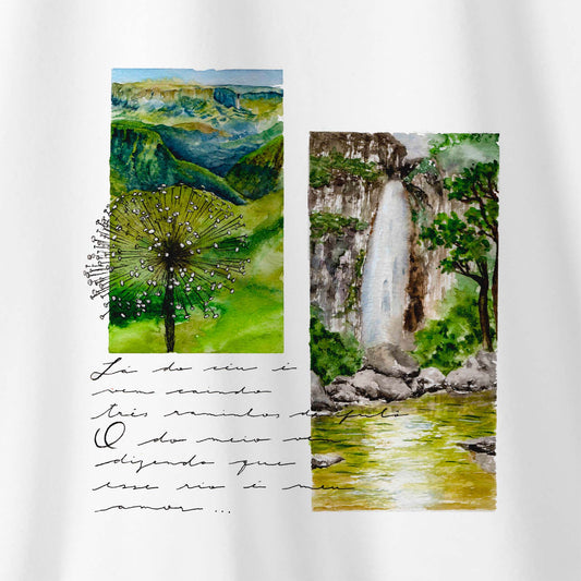 Camiseta Amazônia SERRA DA CANASTRA - CACHOEIRA CASCA D'ANTA - BRANCO - cód 2011