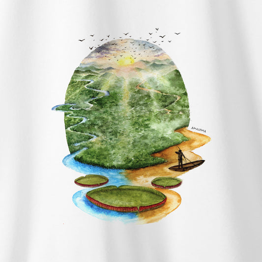 Camiseta Amazônia ENCONTRO DOS RIOS AMAZÔNIA - BRANCO - cód 2037