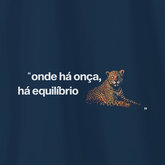 Camiseta Amazônia ONÇARARA EQUILÍBRIO - AZUL ESCURO - cód 2076