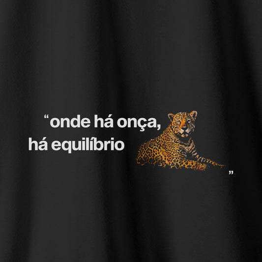 Camiseta Amazônia ONÇAFARI EQUILÍBRIO - PRETO - cód 2076