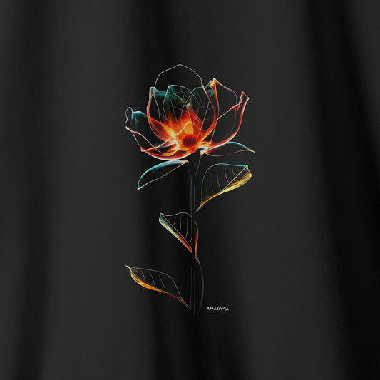 Camiseta Amazônia FLOR DE FOGO – PRETO - cód 2100