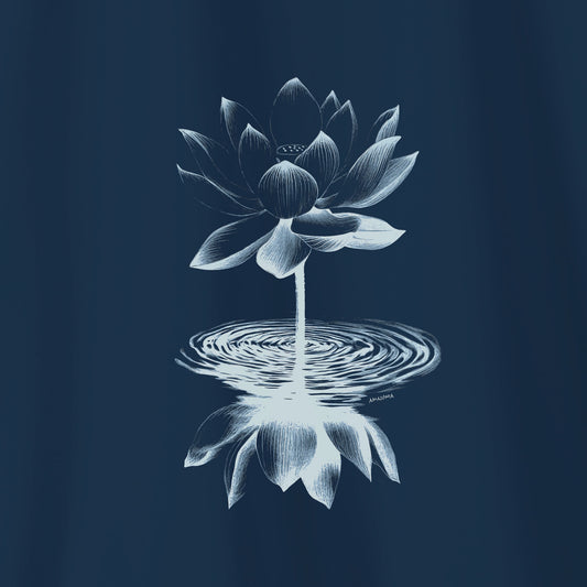 Camiseta Amazônia REFLEXO FLOR - AZUL MARINHO - cód 2102