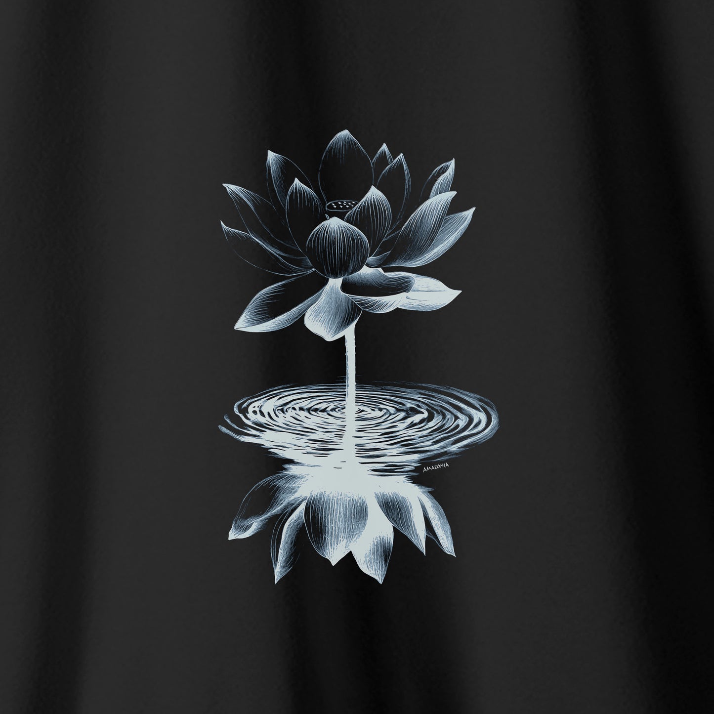 Camiseta Amazônia REFLEXO FLOR - PRETO - cód 2102