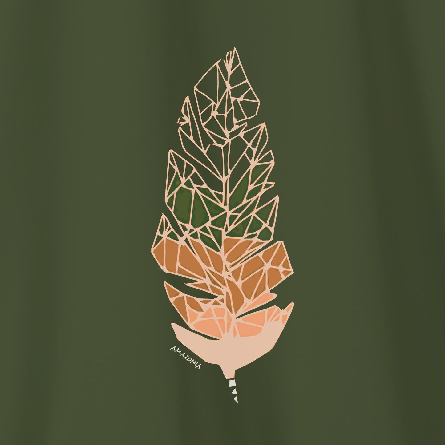 Camiseta Amazônia GRÁFICA PENA - VERDE ESCURO - cód 2110