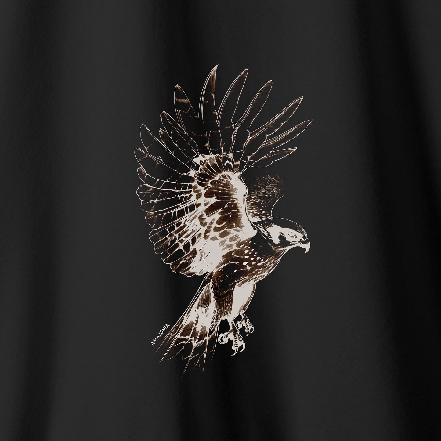 Camiseta Amazônia FALCÃO PEREGRINO - PRETO - cód 2122