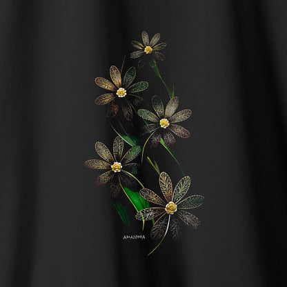 Camiseta Amazônia GOLDEN FLOWER - PRETO - cód 2125