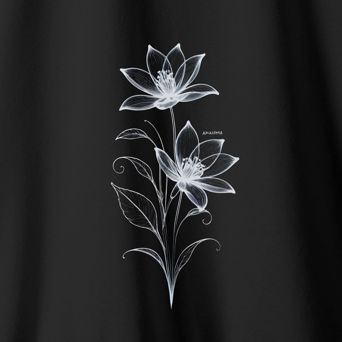 Camiseta Amazônia LINHAS FLOR - PRETO - cód 2128