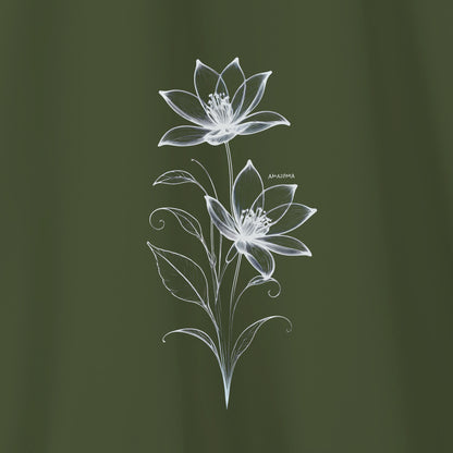 Camiseta Amazônia LINHAS FLOR - VERDE ESCURO - cód 2128
