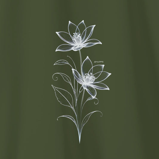Camiseta Amazônia LINHAS FLOR - VERDE ESCURO - cód 2128