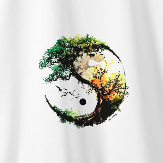 Camiseta Amazônia YIN YANG NATUREZA - BRANCO - cód 2130