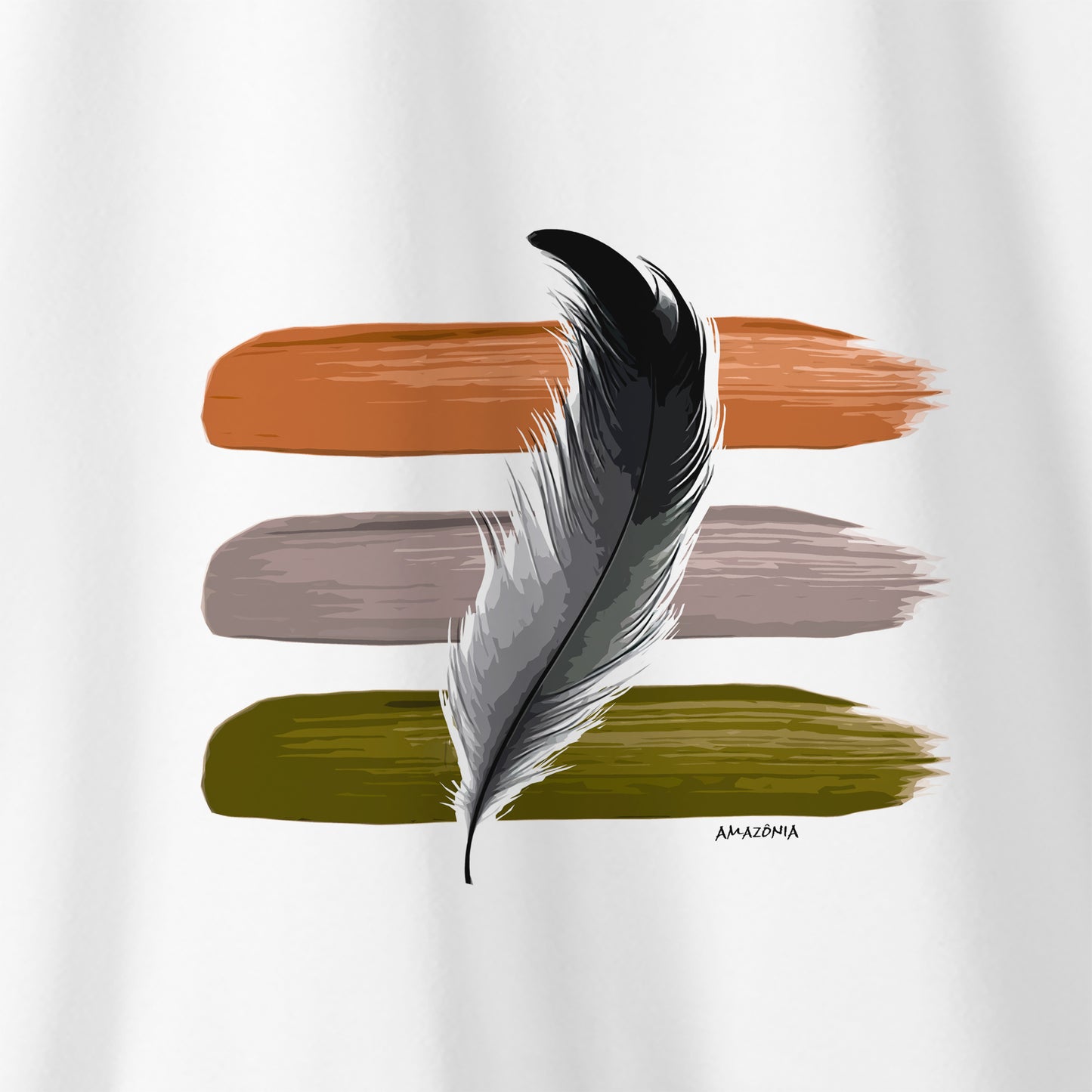 Camiseta Amazônia PENA DE TINTA - BRANCO - cód 2132