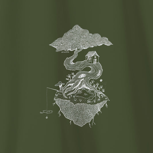 Camiseta Amazônia SONHOS À LINHA - VERDE ESCURO - cód 2155