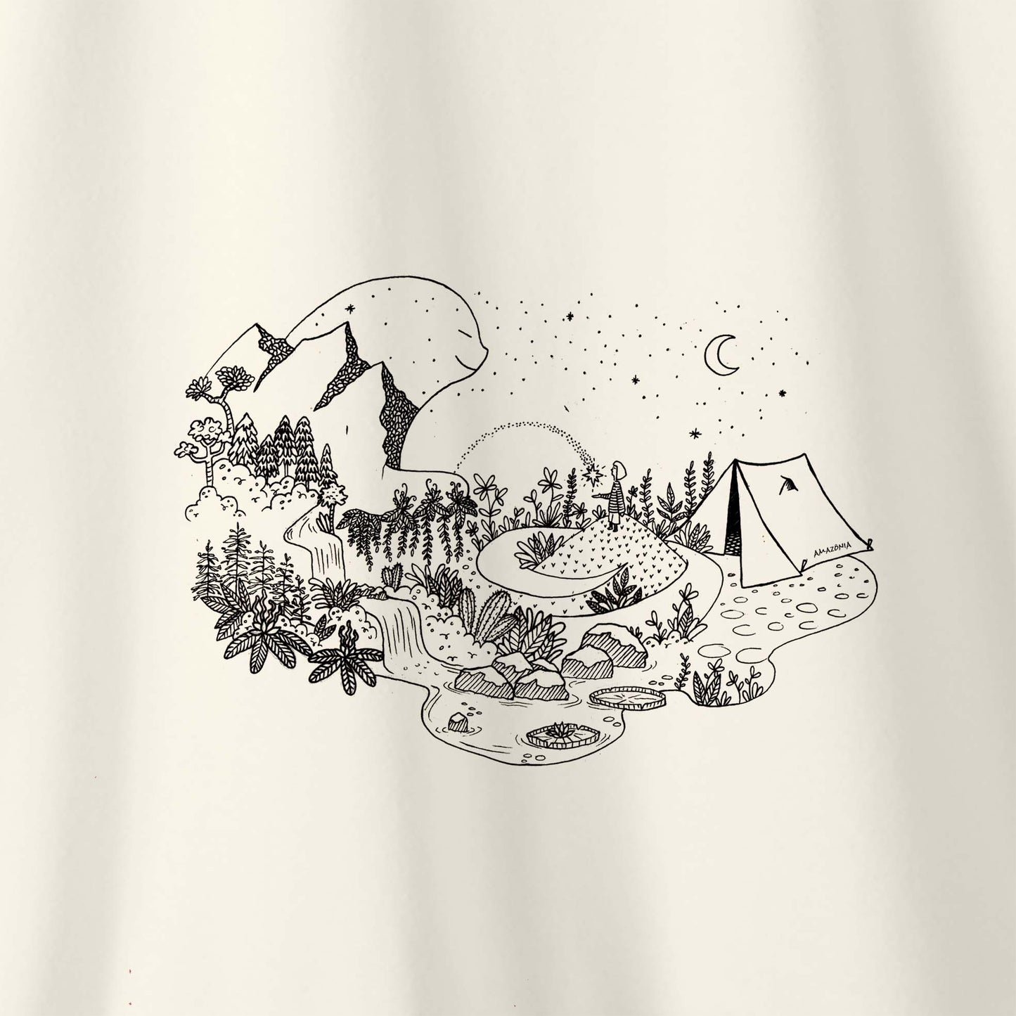 Camiseta Amazônia GUARDIÃO DA FLORESTA - OFF WHITE - cód 2157