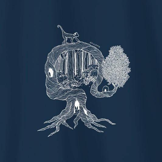 Camiseta Amazônia UMA ÁRVORE MIL VIDAS - AZUL MARINHO - cód 2158