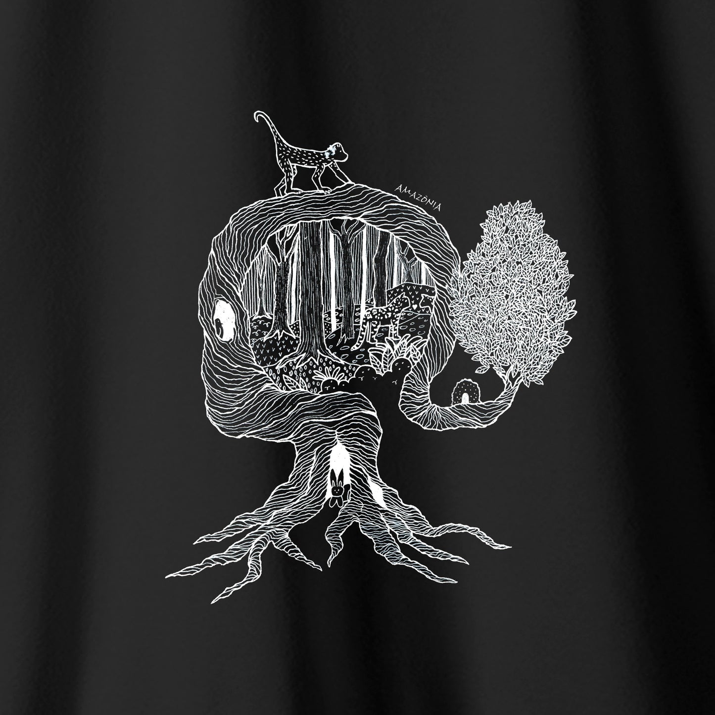 Camiseta Amazônia UMA ÁRVORE MIL VIDAS - PRETO - cód 2158