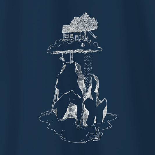 Camiseta Amazônia CASINHA NAS ALTURAS - AZUL MARINHO - cód 2159