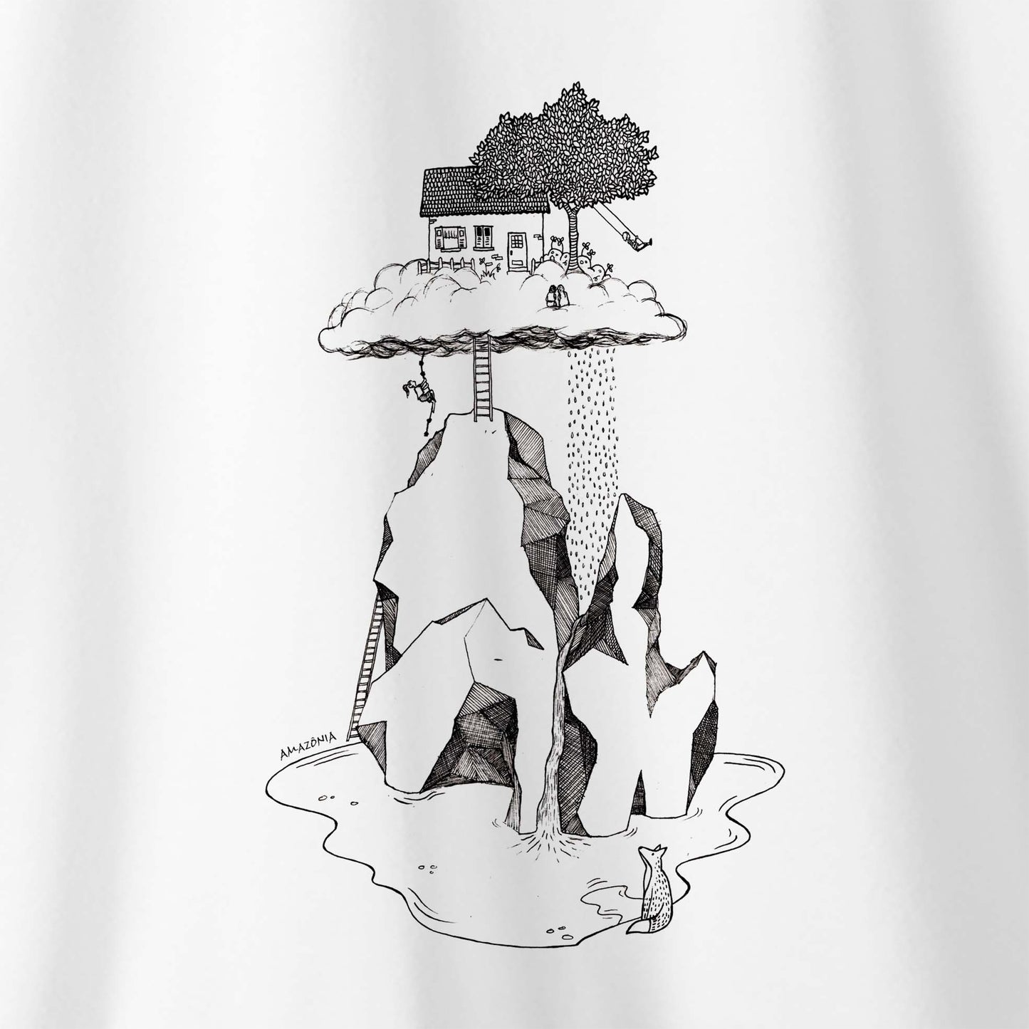 Camiseta Amazônia CASINHA NAS ALTURAS - BRANCO - cód 2159