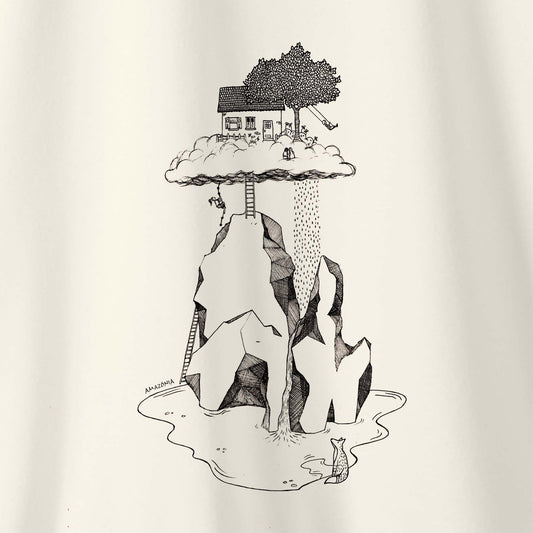 Camiseta Amazônia CASINHA NAS ALTURAS - OFF WHITE - cód 2159