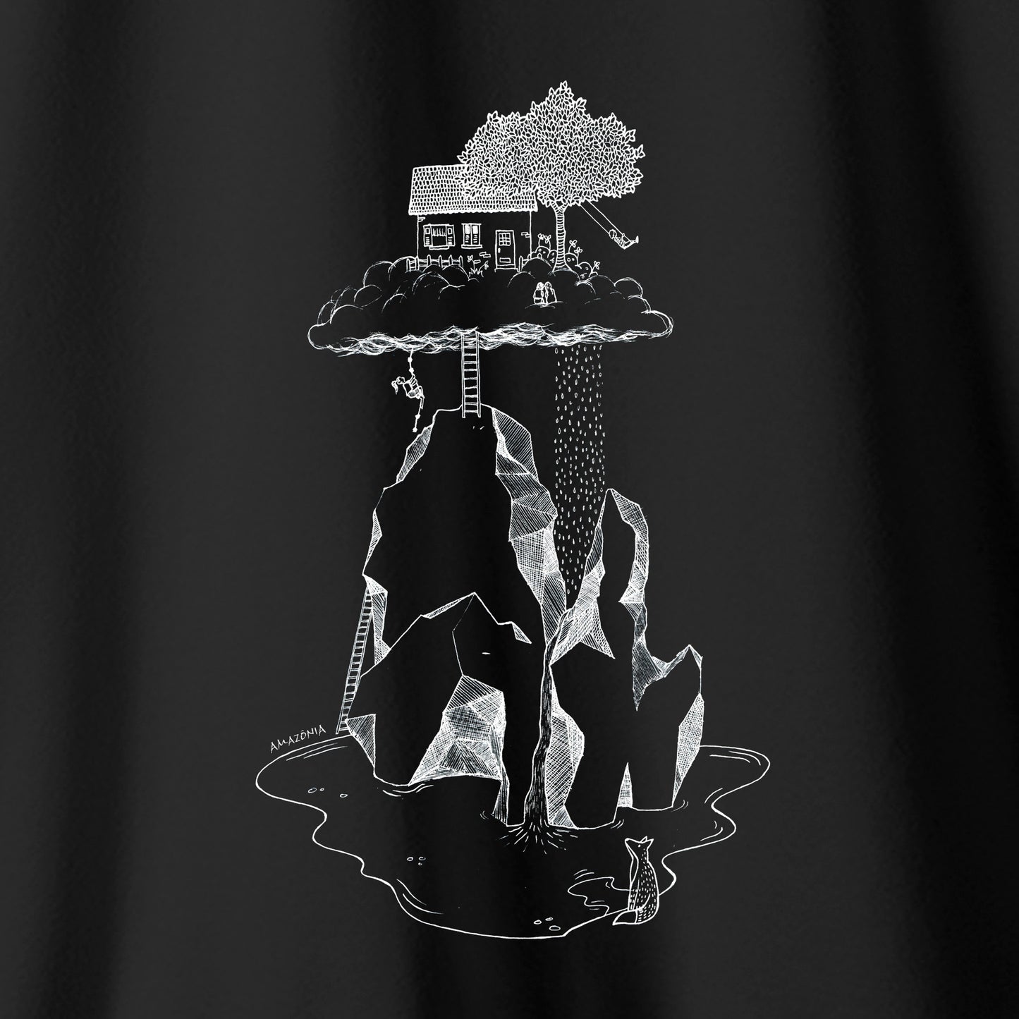 Camiseta Amazônia CASINHA NAS ALTURAS - PRETO - cód 2159