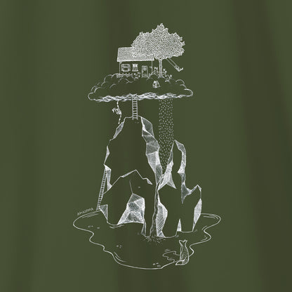 Camiseta Amazônia CASINHA NAS ALTURAS - VERDE ESCURO - cód 2159
