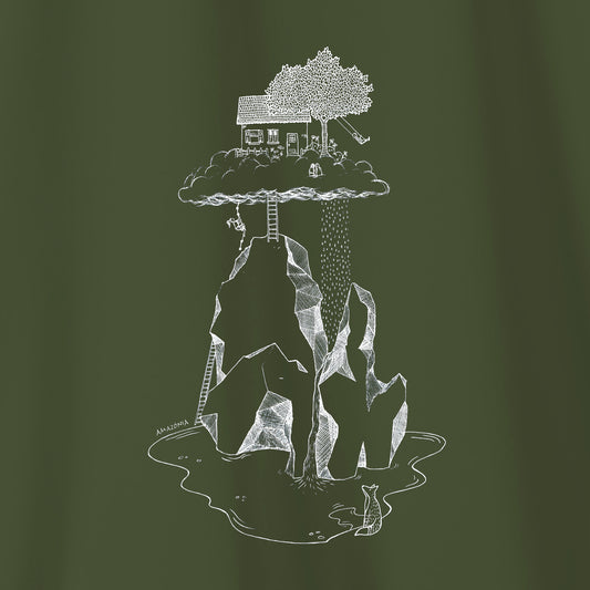 Camiseta Amazônia CASINHA NAS ALTURAS - VERDE ESCURO - cód 2159