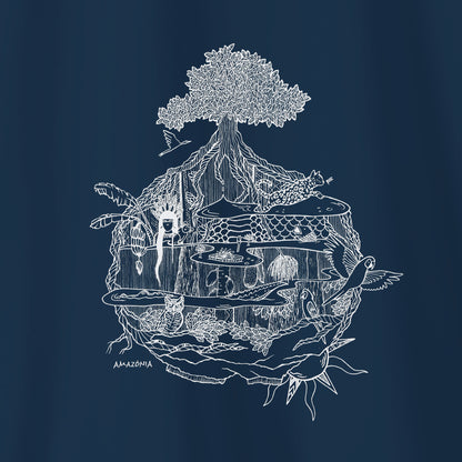 Camiseta Amazônia MINI MUNDOS - AZUL MARINHO - cód 2160