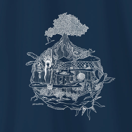 Camiseta Amazônia MINI MUNDOS - AZUL MARINHO - cód 2160