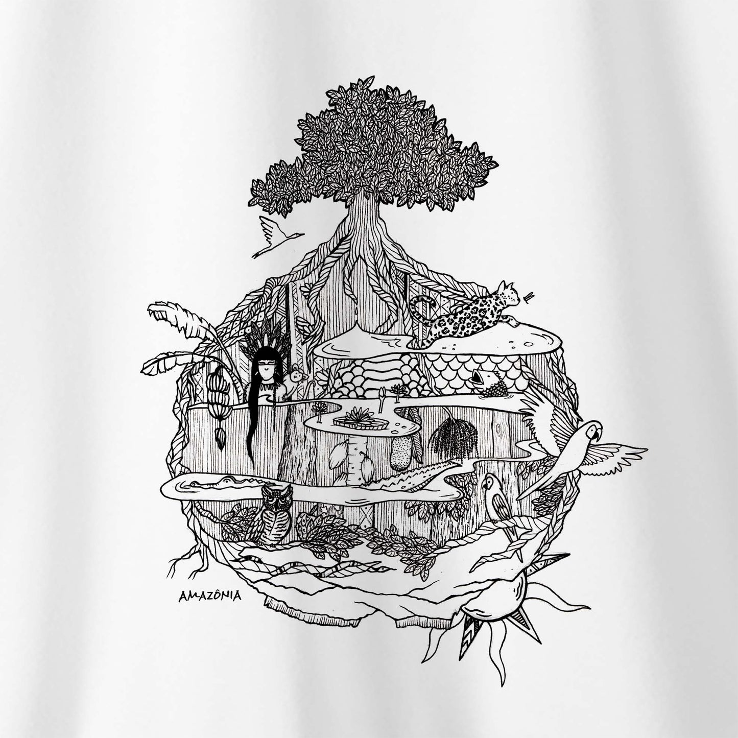 Camiseta Amazônia MINI MUNDOS - BRANCO - cód 2160