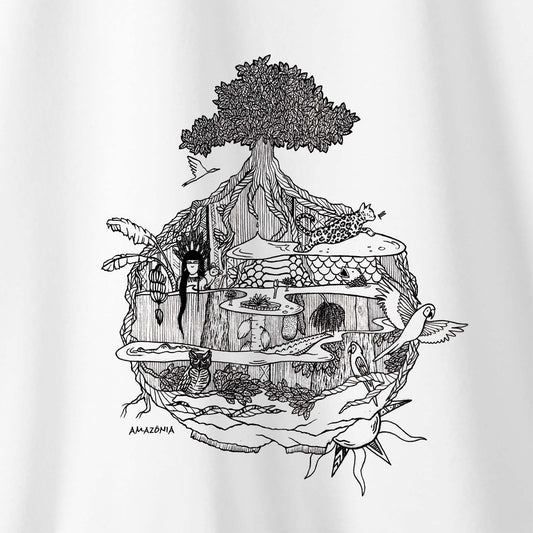 Camiseta Amazônia MINI MUNDOS - BRANCO - cód 2160