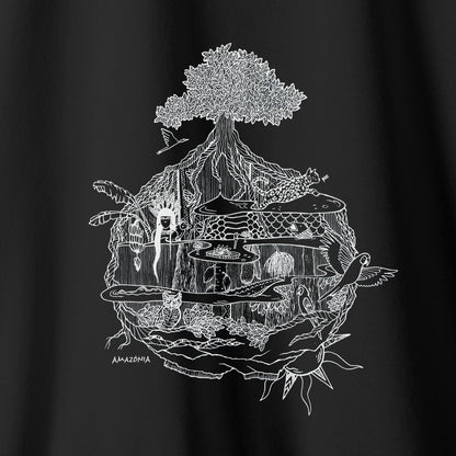 Camiseta Amazônia MINI MUNDOS - PRETO - cód 2160
