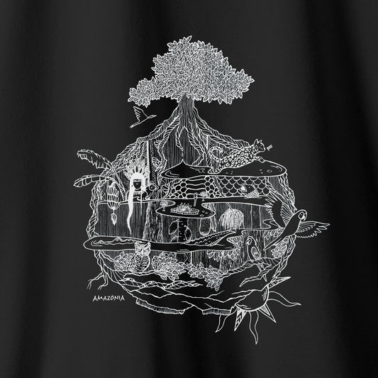 Camiseta Amazônia MINI MUNDOS - PRETO - cód 2160