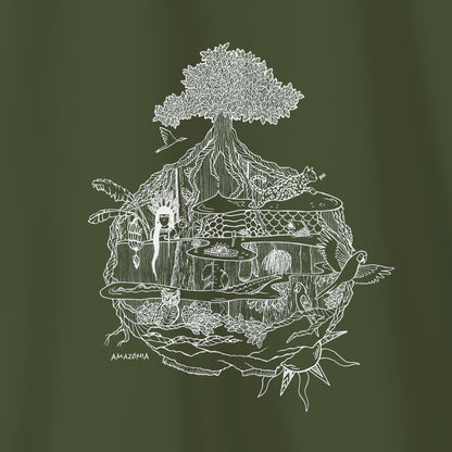 Camiseta Amazônia MINI MUNDOS - VERDE ESCURO - cód 2160