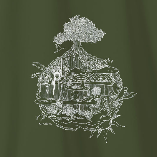 Camiseta Amazônia MINI MUNDOS - VERDE ESCURO - cód 2160
