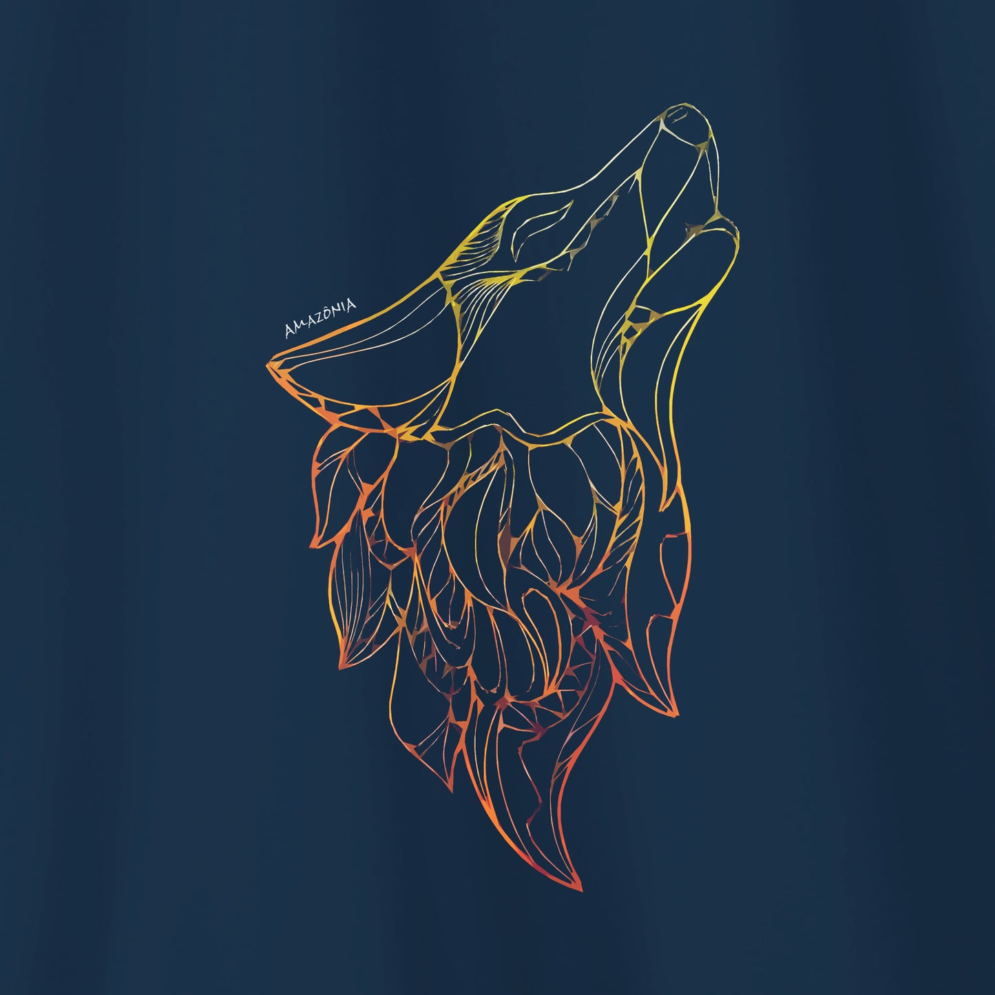 Camiseta Amazônia LOBO UIVANDO – AZUL MARINHO - cód 2175