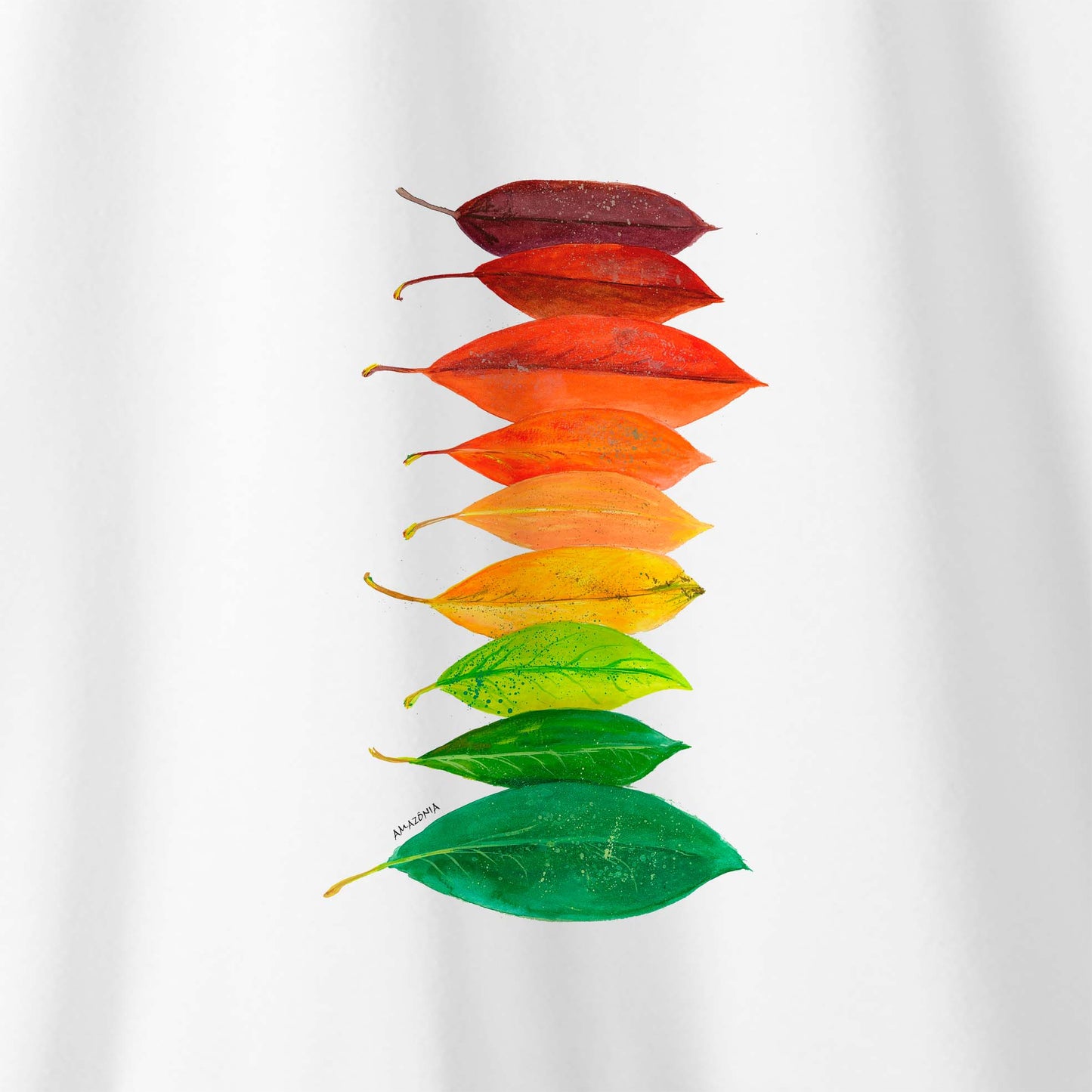 Camiseta Amazônia CORES FOLHAS – BRANCO - cód 2196