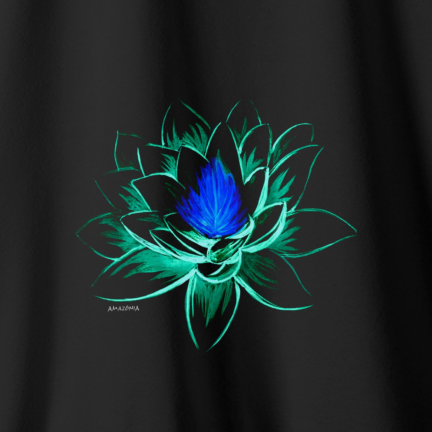 Camiseta Amazônia NEON FLOWER - PRETO - cód 2197