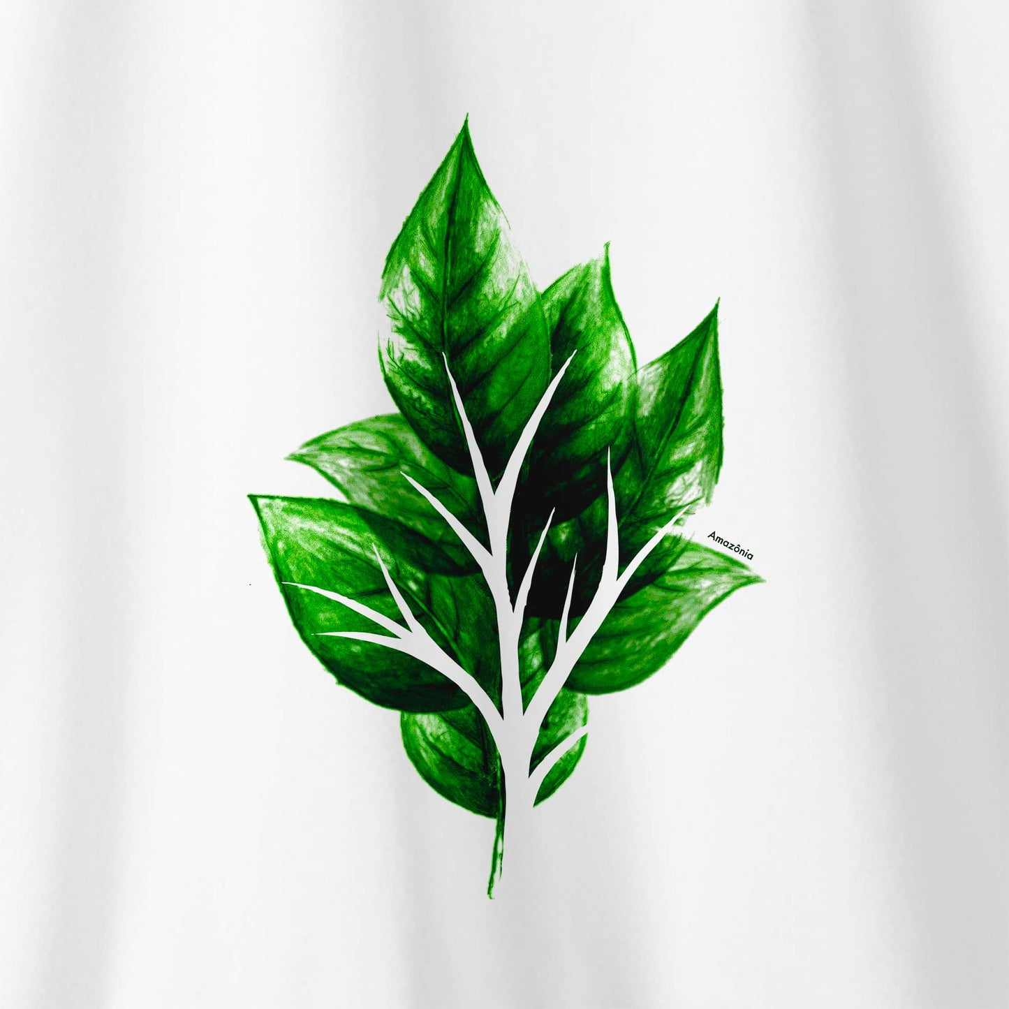 Camiseta Amazônia GALHO FOLHAS – BRANCO - cód 2201