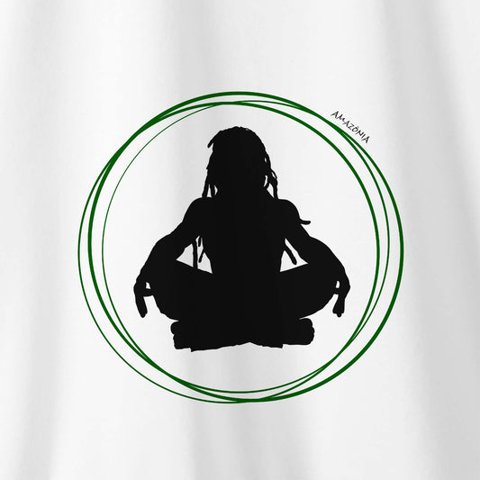 Camiseta Amazônia MEDITAÇÃO - BRANCO - cód 2204