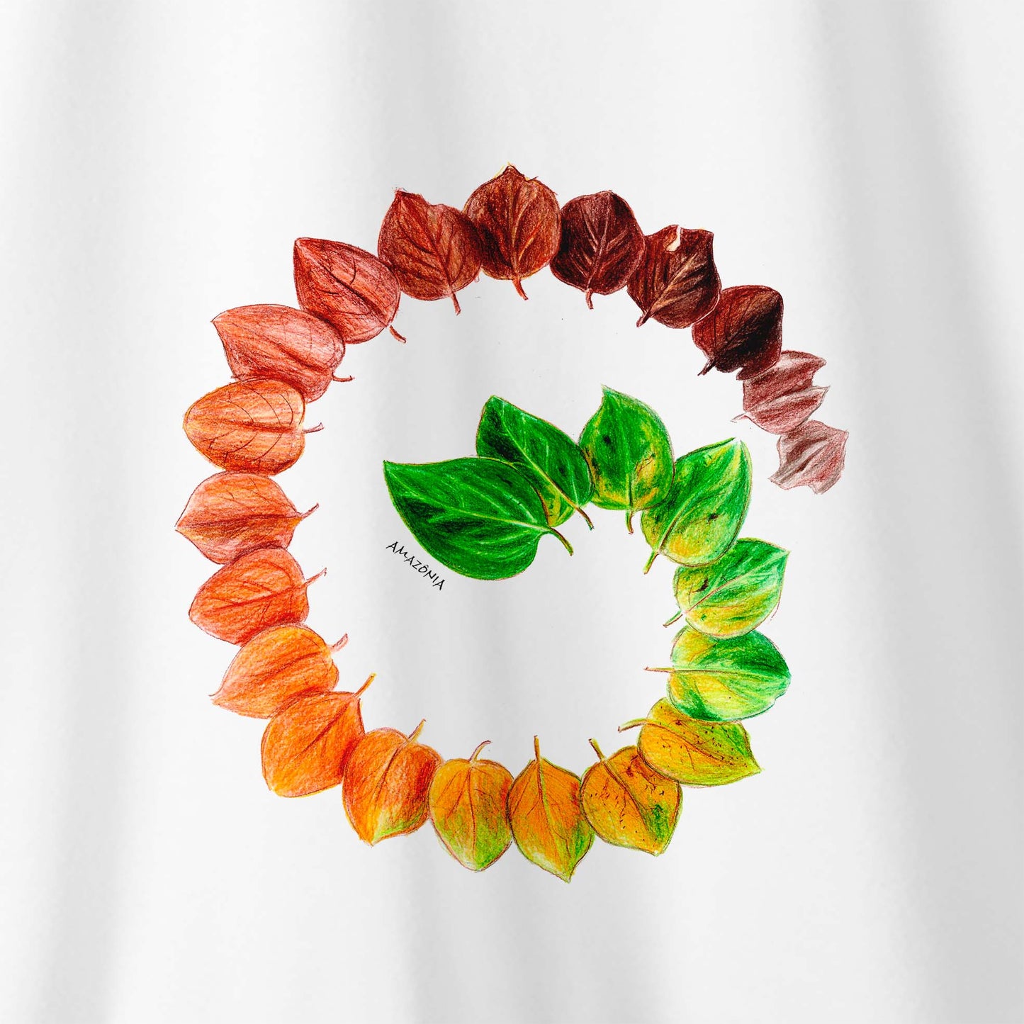 Camiseta Amazônia ESTAÇŌES FOLHAS – BRANCO - cód 2205