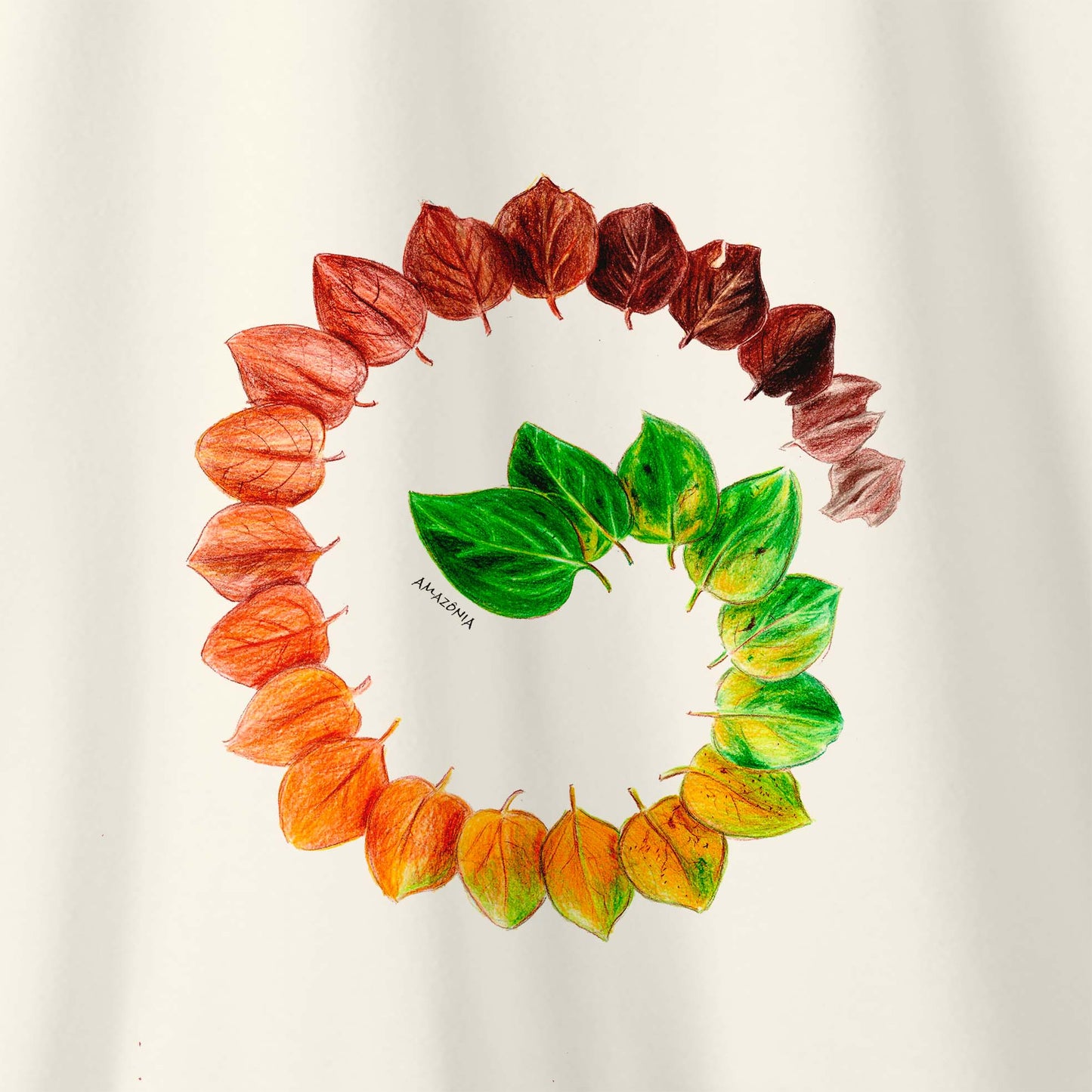 Camiseta Amazônia ESTAÇŌES FOLHAS – OFF WHITE - cód 2205