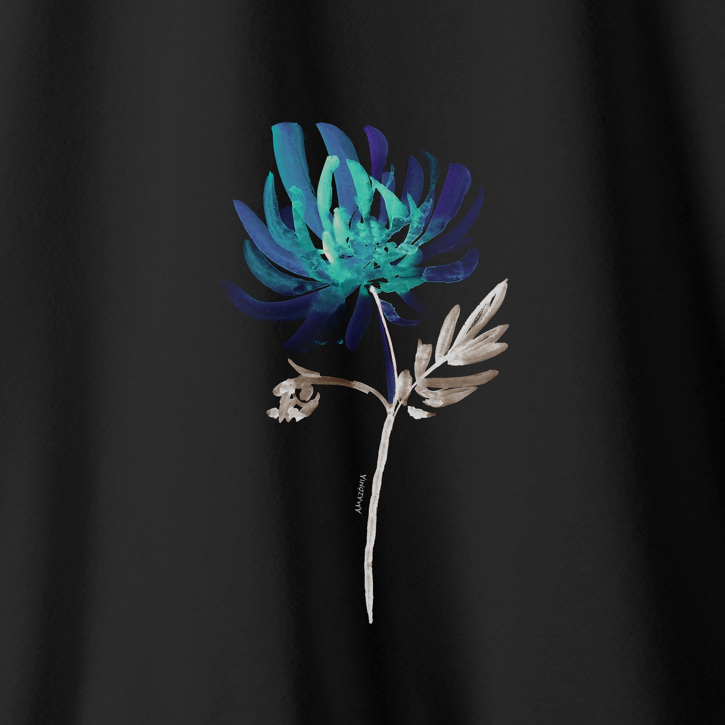 Camiseta Amazônia FLOR AQUARELA – PRETO - cód 2213